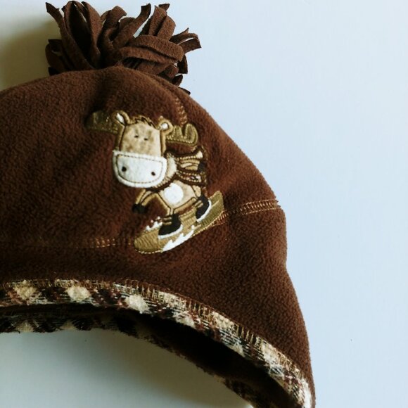 Carter's Brown Fleece Hat 12-24 Months - Picture 2 of 8